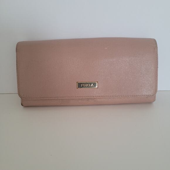 Furla Wallet Large Saffiano Genuine Leather Italian Pastel Purple Envelope - Picture 1 of 11